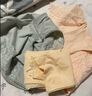 美·雅·挺中腰内裤女纯棉全棉抗菌收肚子无痕透气蕾丝网纱收腹提臀3条装 L 实拍图