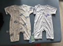 舒贝怡2件装婴儿衣服夏季薄款新生儿连体衣短袖哈衣儿童爬服蓝色73CM 实拍图