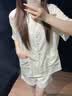 LULU CARTER真丝睡衣女款2026夏秋季新款女轻奢波点Kitty带胸垫家居服礼盒装 黄色kitty【三件套】 M 建议 80-100斤 实拍图