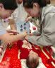 G.duck小黄鸭婴儿连体衣夏季新生儿衣服中国风爬服男女宝宝百天周岁礼服 红色 66cm 尺码建议0-3个月8-12斤 实拍图