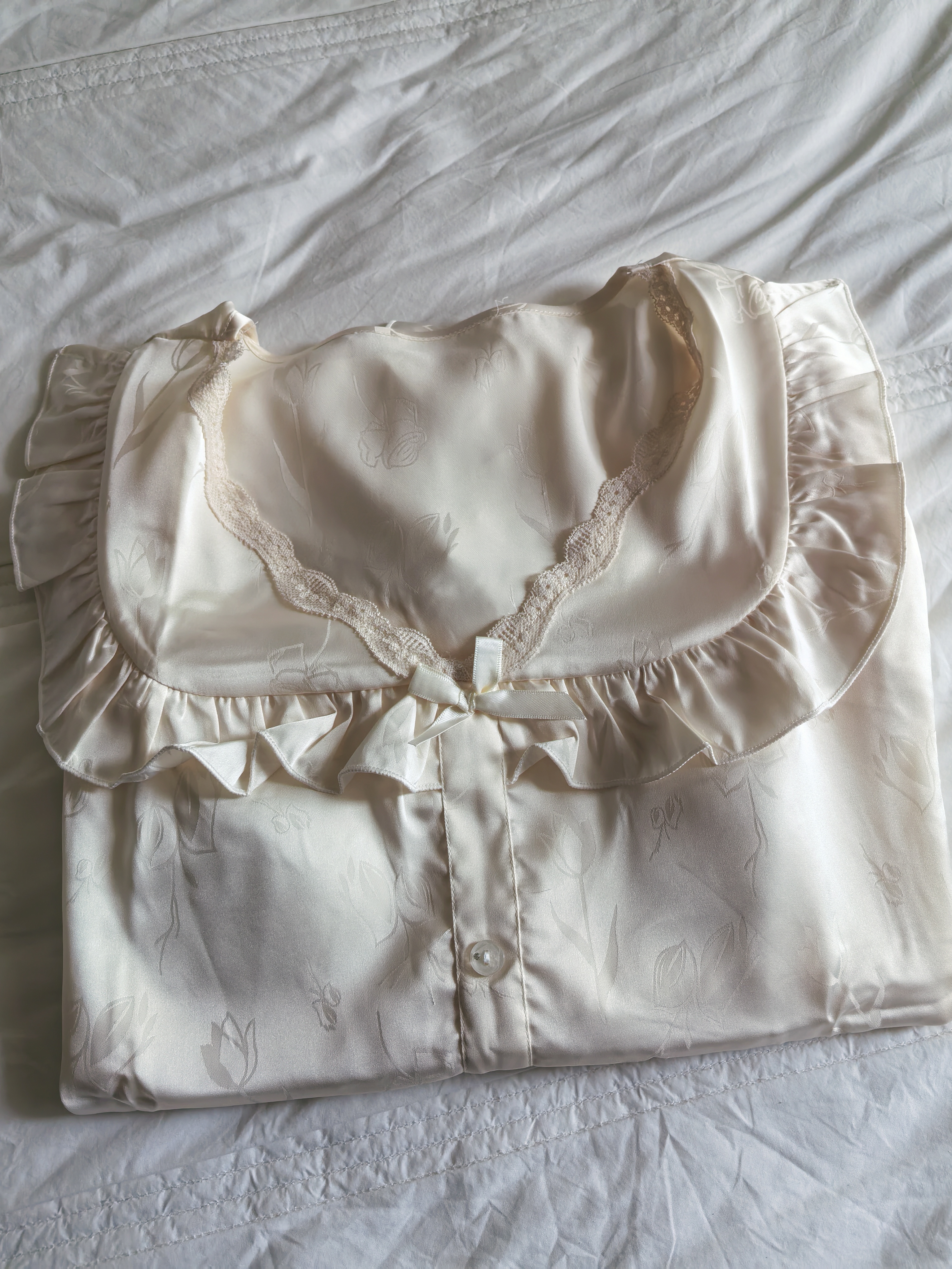猫人【七夕礼物送女友】睡衣女士冰丝睡裙夏带胸垫法式纯欲家居服2XL 实拍图