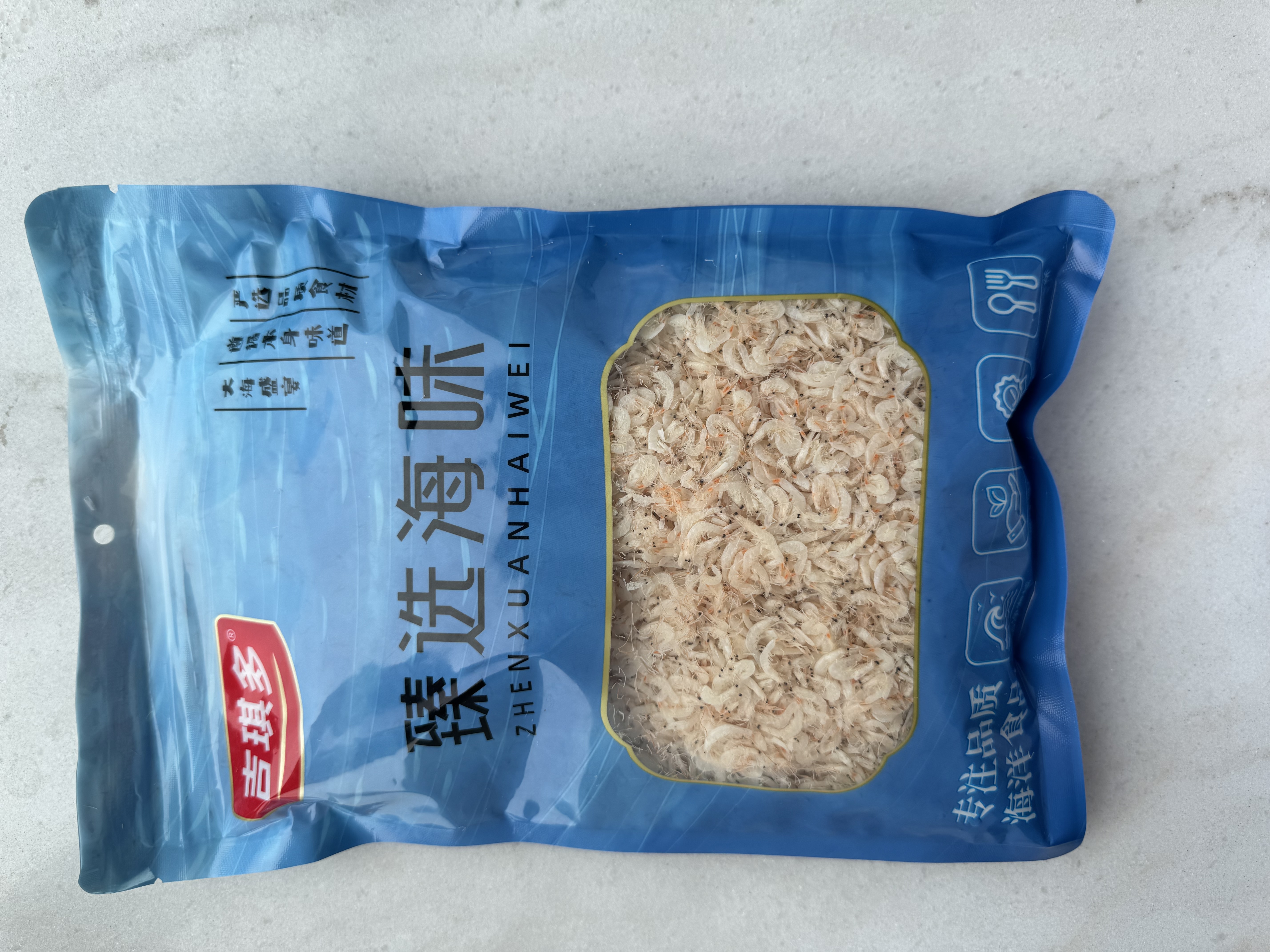 吉琪多 虾皮 自然晒干 家庭装 海产干货 虾皮 净重 500g（1斤） 实拍图
