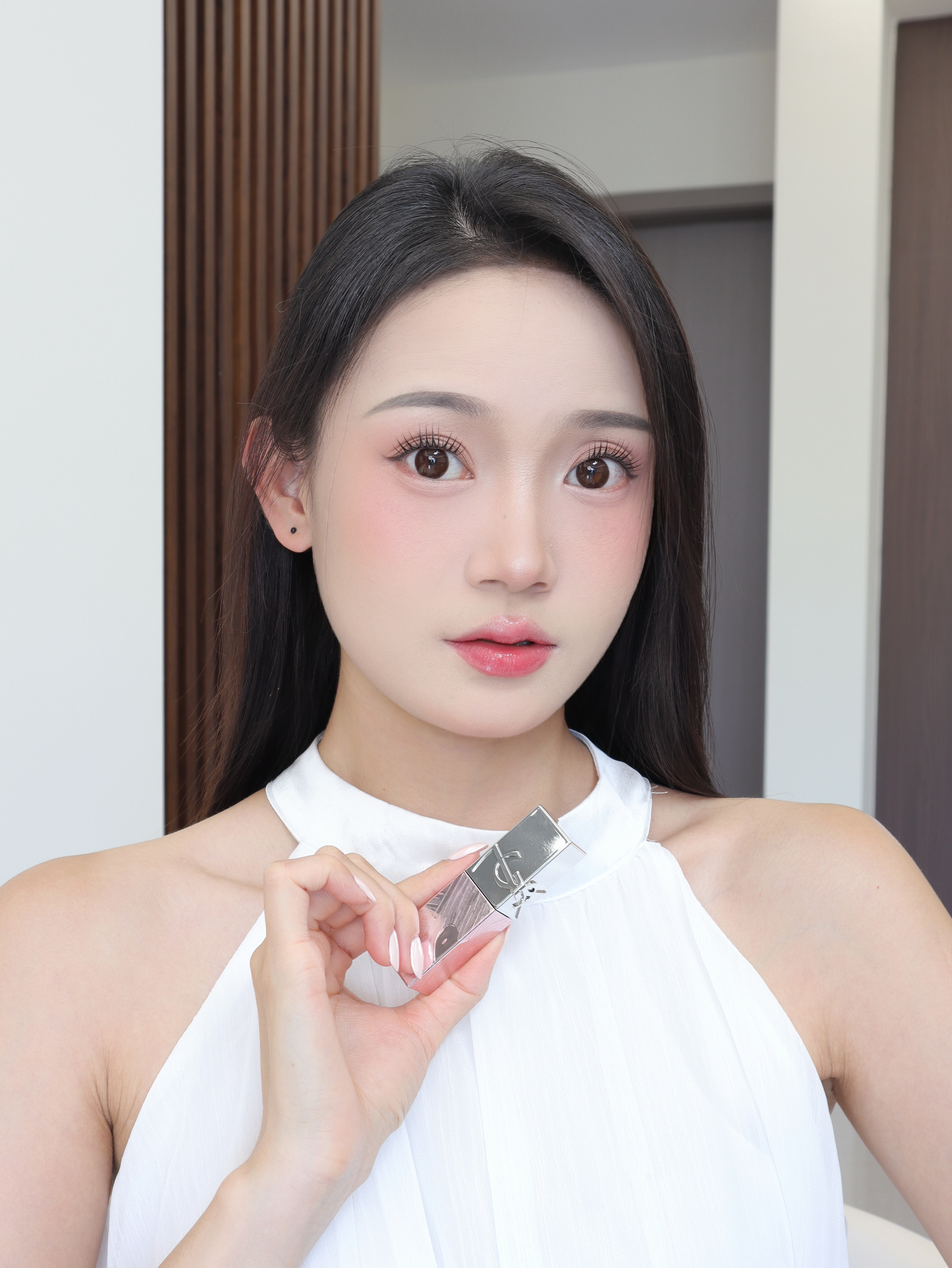 YSL圣罗兰黑管镜面爱心唇釉445限定版口红滋润化妆品生日礼物女 实拍图
