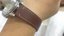 适配Withings手表软超薄男士牛皮手表带防水Activite steel3 Pop HR真皮表带 棕色白线 20mm 实拍图