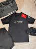 李宁（LI-NING）泳裤男士宽松防尴尬泳衣套装水陆两用黑色短袖两件套07-25 XL 实拍图