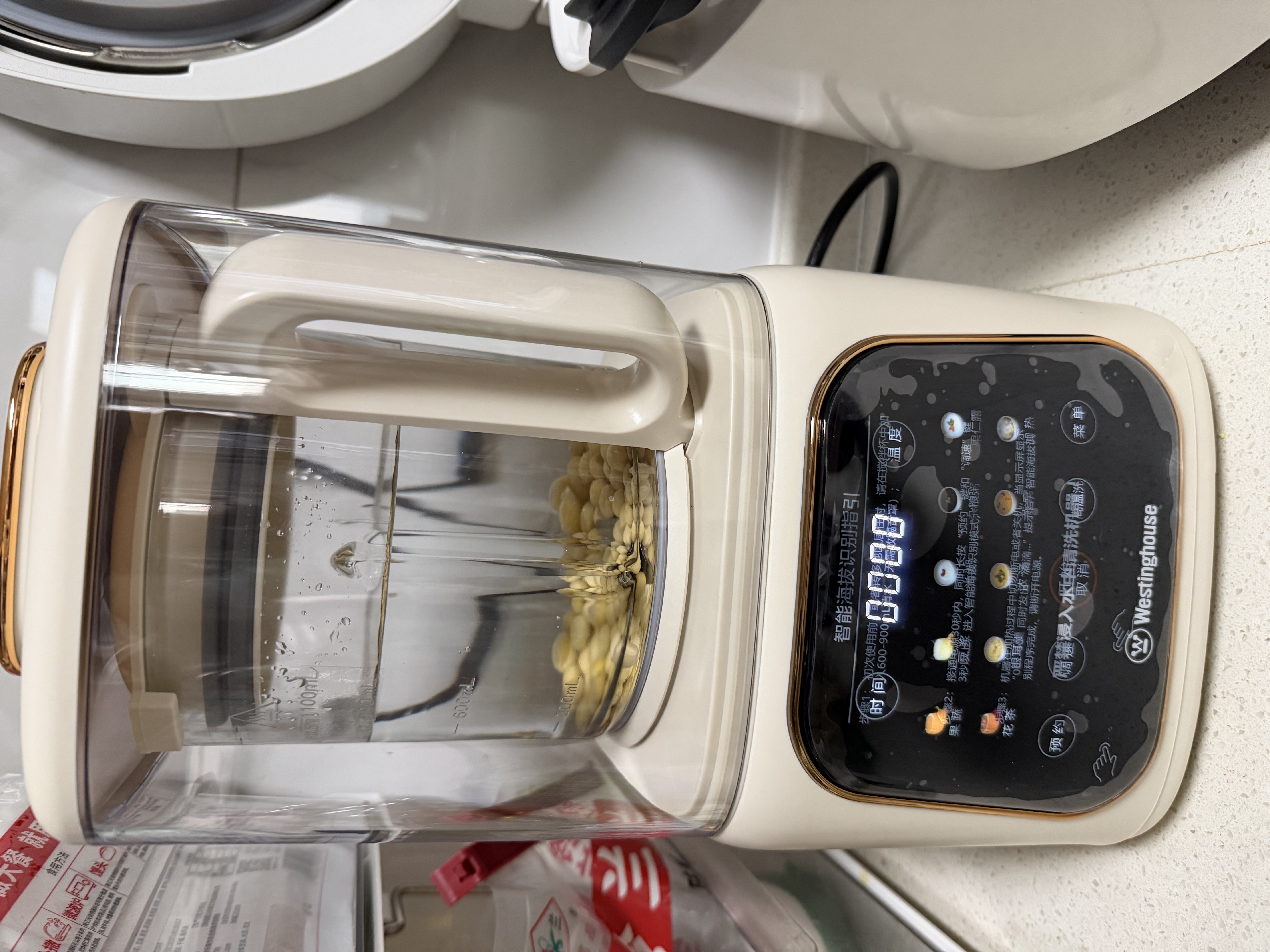西屋（Westinghouse）无刷破壁机家用豆浆机加热全自动榨汁机变频降噪柔音触控彩屏辅食机 WPB09J21-W 实拍图