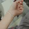中国黄金（CHINA GOLD）足银满天星手镯女款银镯子素圈简约手环情人节生日礼物送女友老婆  今/次日达*圈号58 手镯  约9.5g 实拍图