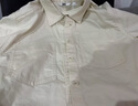 优衣库牛仔箱型衬衫/半袖/水洗产品女装男装衬衣483877 30 浅米色 L 实拍图