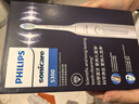 飞利浦（PHILIPS）声波电动牙刷钻石3系 5倍洁齿5种模式 洁净亮白2刷头 生日礼物送男士/女友 HX5181/01白 实拍图