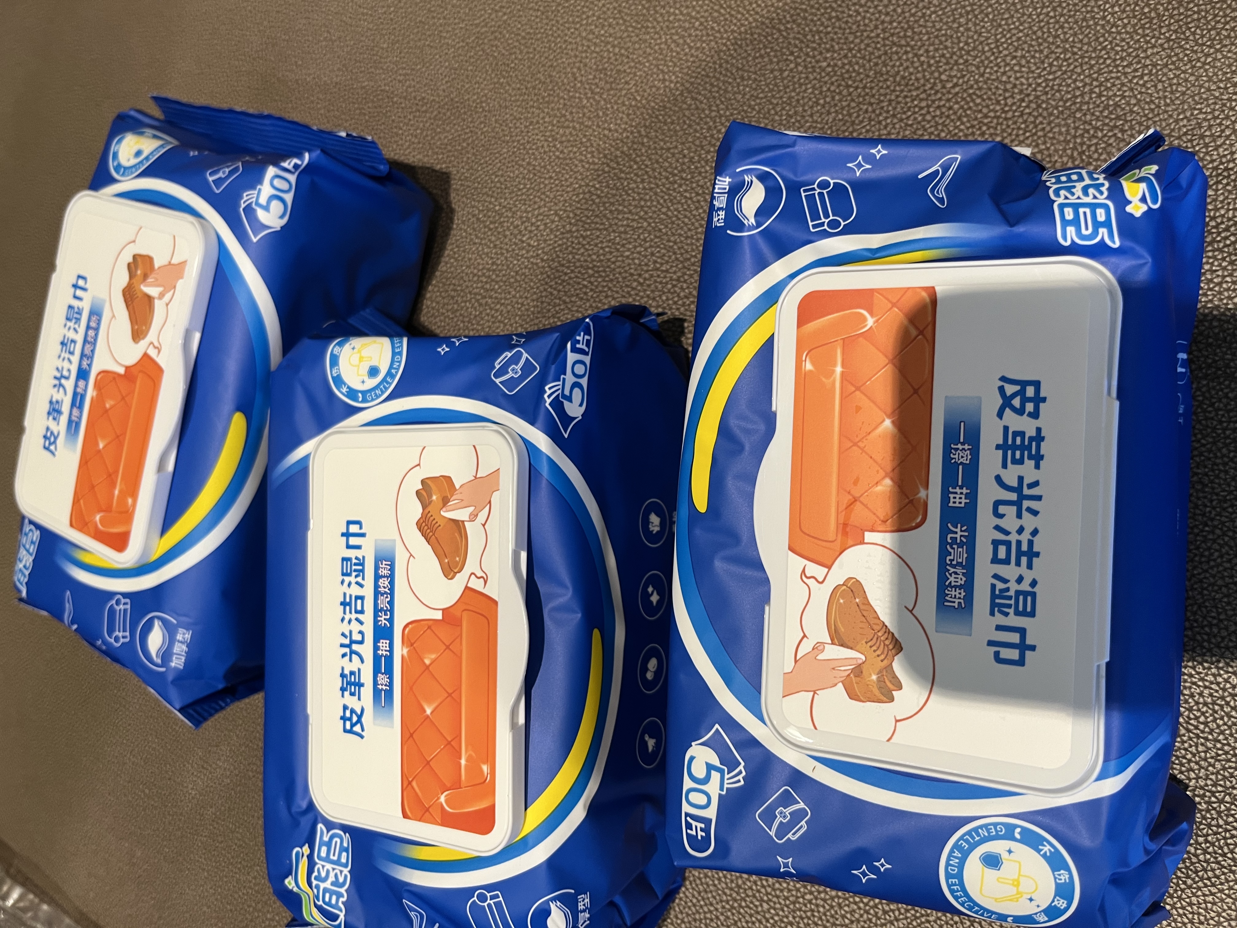 能臣皮革湿巾150片真皮沙发汽车座椅皮鞋擦鞋湿巾皮衣皮具保养清洁 实拍图