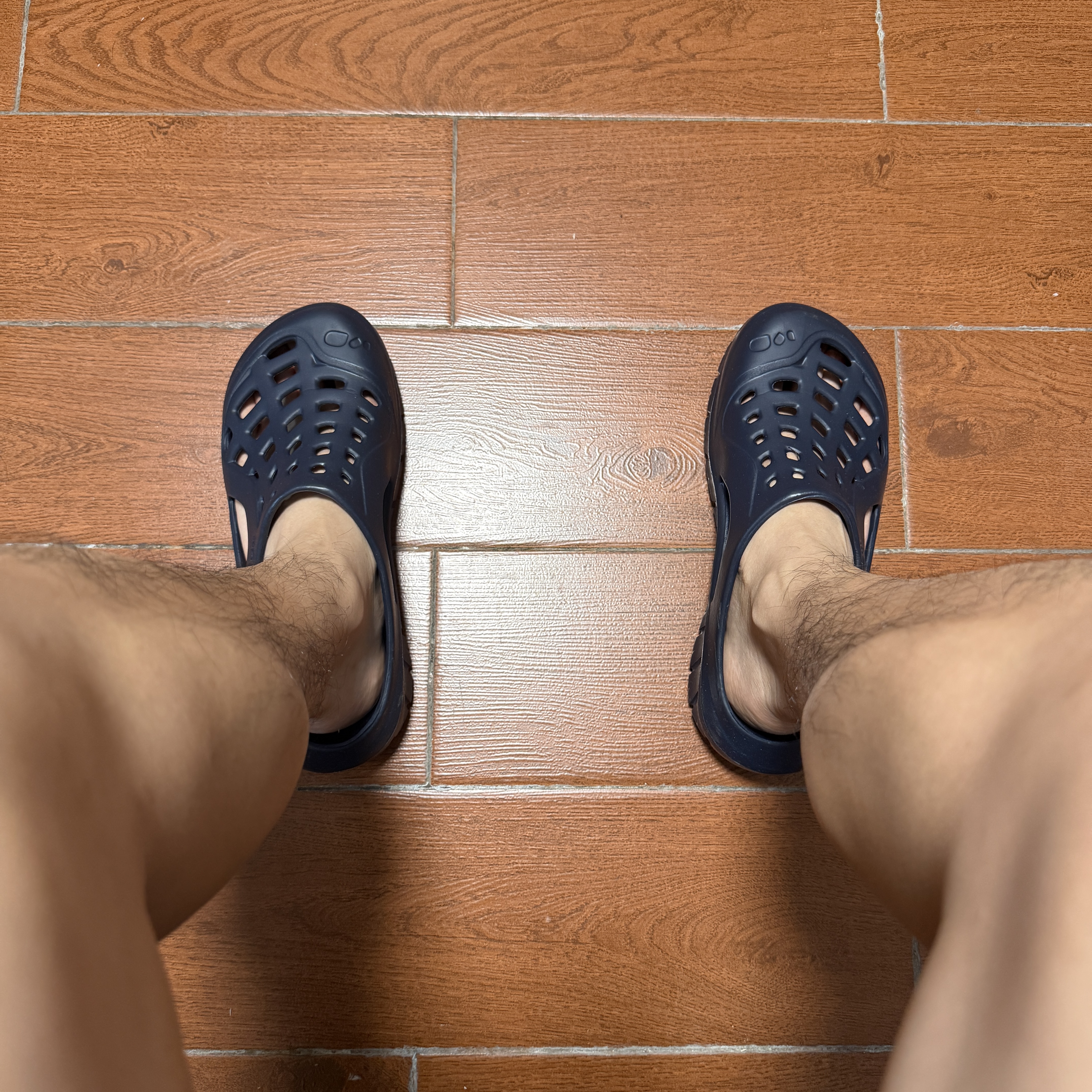 迪卡侬（DECATHLON）游泳男士凉鞋沙滩拖鞋洞洞鞋外穿NABD2028000深蓝色网格款42码 实拍图