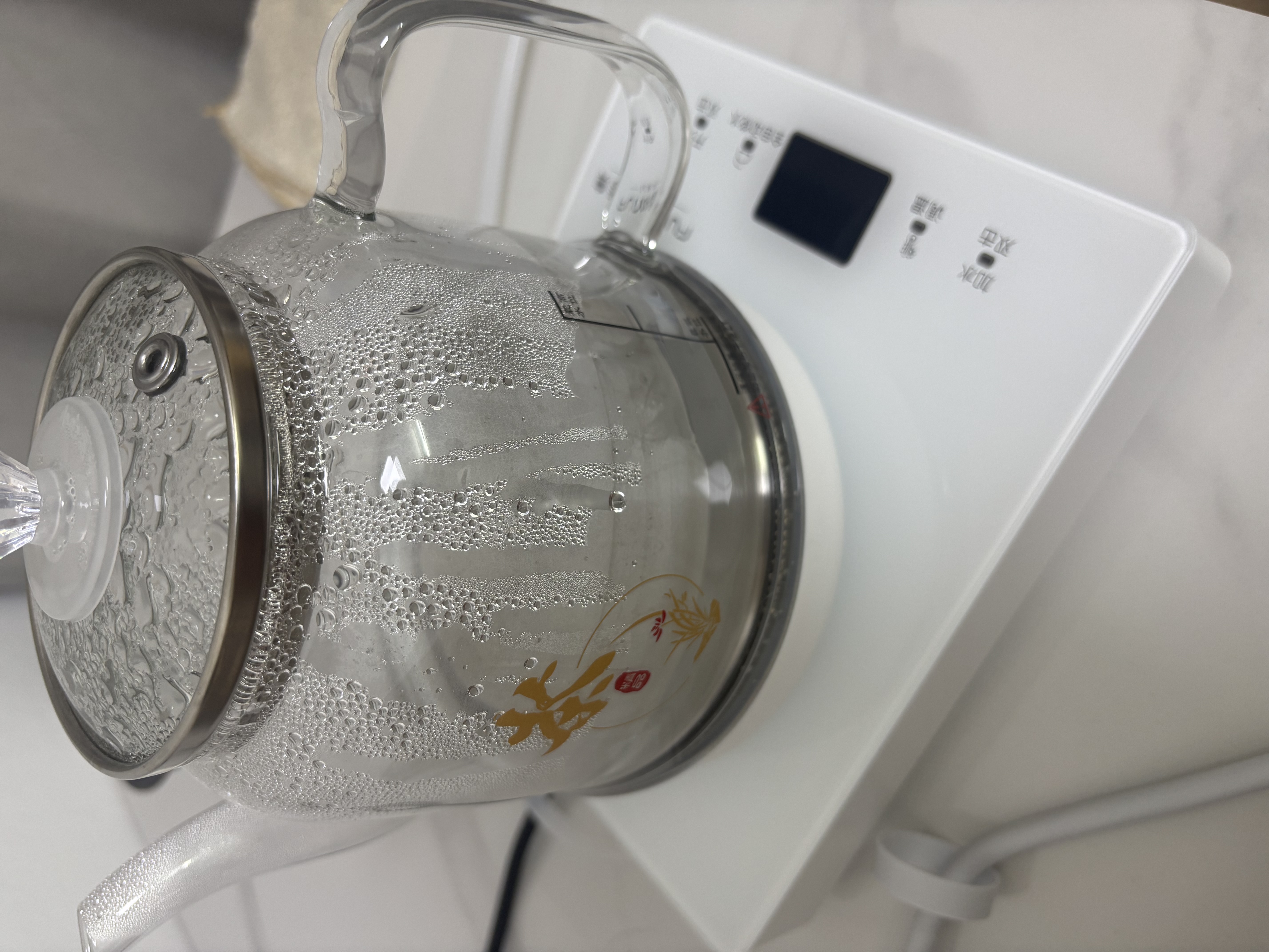 FUNORK全自动上水电热烧水壶玻璃烧水器茶台专用一体茶桌茶几保温泡茶具抽水电茶炉 1L 底部上水 - 白色 实拍图