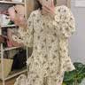 伊棠朵睡衣女春秋季纱布长袖卡通可爱小兔子日系甜美少女外穿家居服套装 1060卡通小熊-KS 2XL 女【130-150斤】 实拍图