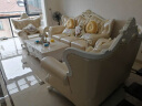 凰城盛世 欧式沙发组合客厅皮沙发轻奢实木皮艺沙发123小户型简欧法式 单人+双人+三人 组合 实拍图