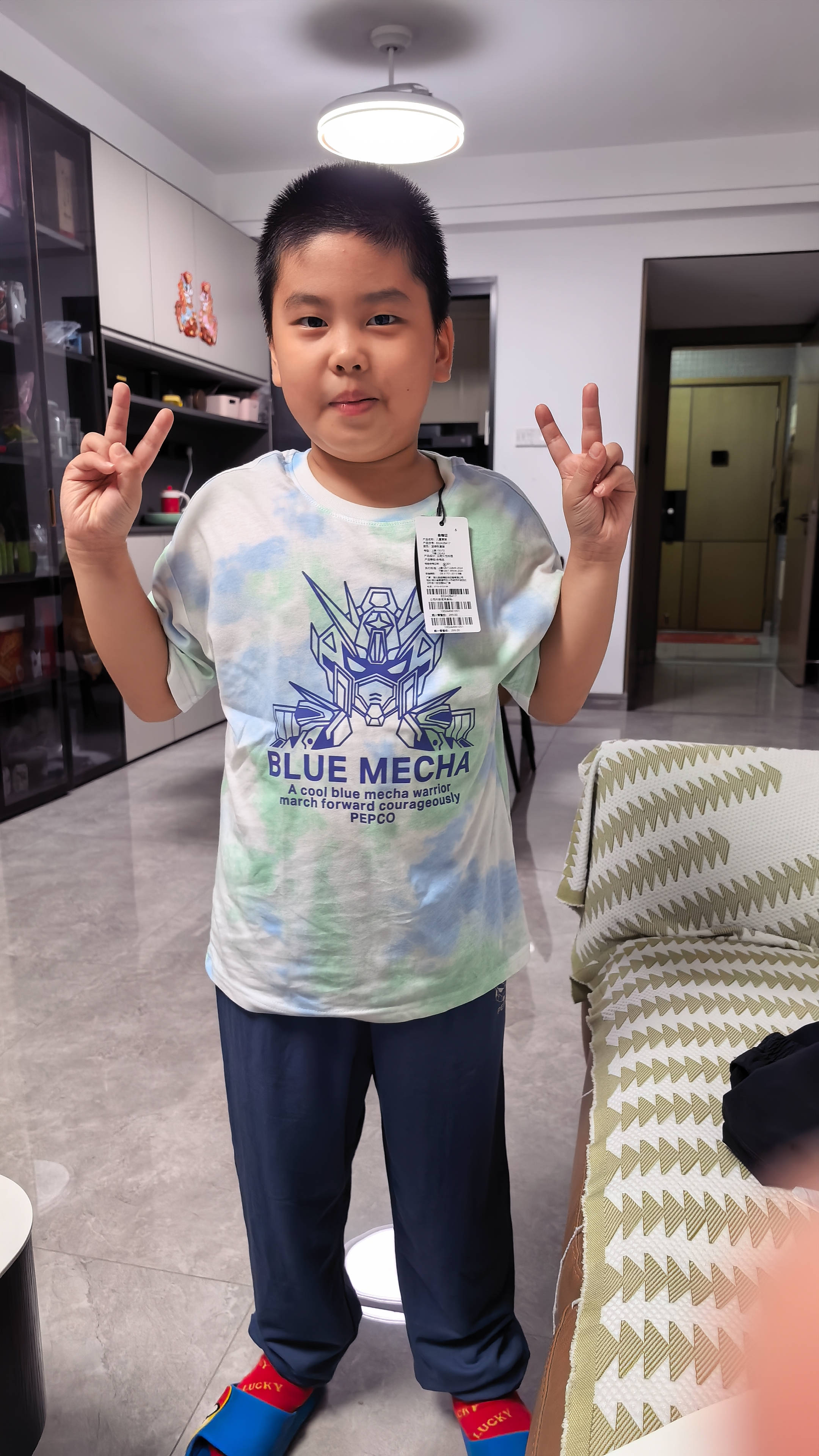 小猪班纳男童运动套装2026新款儿童夏季薄款衣服帅气中大童短袖裤子两件套 实拍图