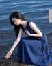 优衣库棉麻条纹层叠连衣裙/无袖女装/裙子26春夏新款484787 69 藏青色 S 实拍图