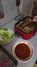 摩飞电器（Morphyrichards）二代升级多功能锅料理锅鸳鸯火锅5升定时预约烤肉涮一体蒸煮炒煎多用途电火锅MR9099 5L 英伦红标配【深锅+牛扒盘+蒸格】 实拍图