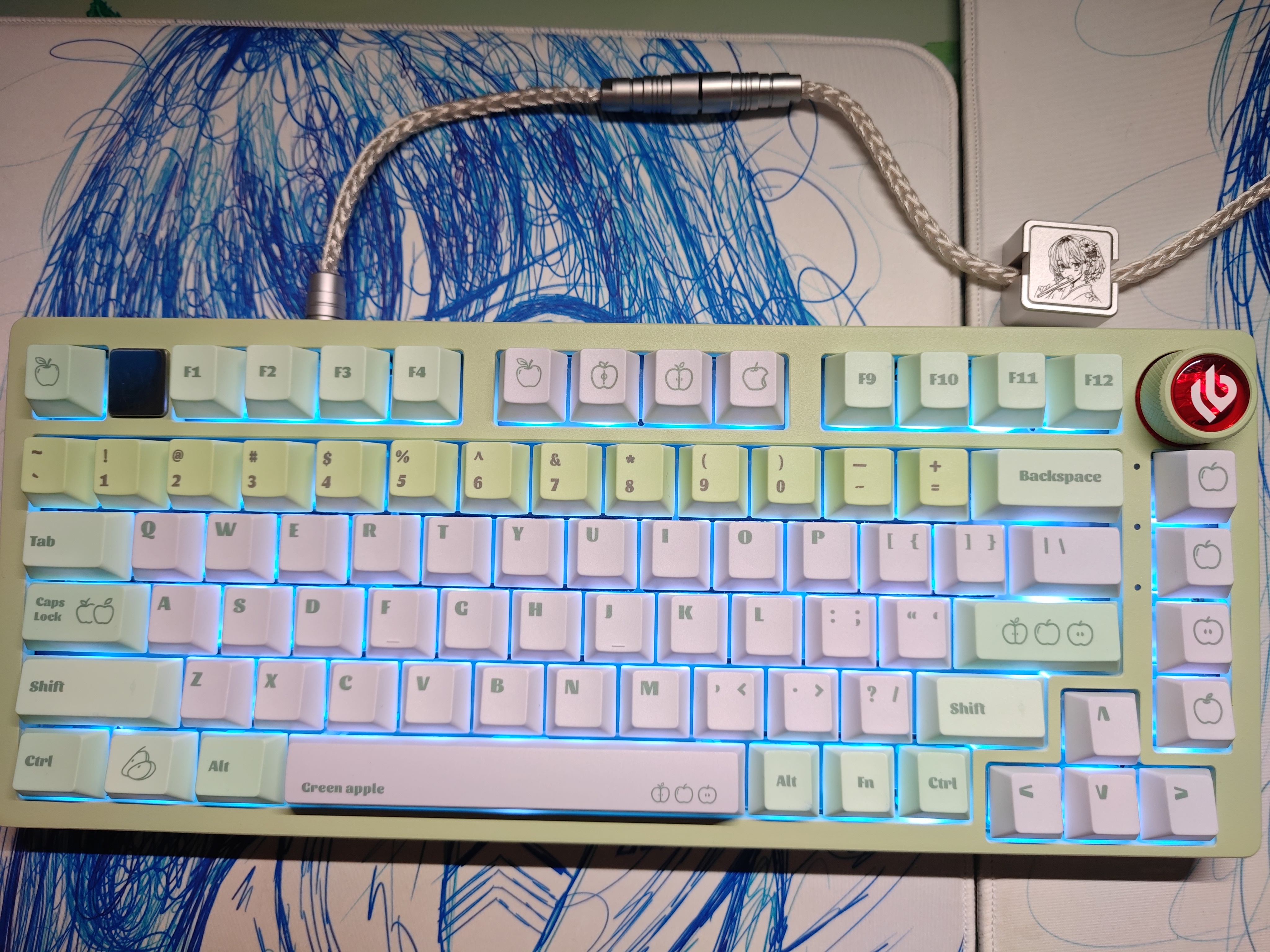 LEOBOG Hi75C/Hi75Cpro客制化三模机械键盘铝坨坨Gasket结构75配列81键无冲热插拔电竞游戏办公电脑键盘 百利甜-【三模RGB】松石轴-FR4定位板 实拍图