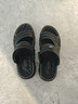 蜻蜓牌夏季真皮男士凉鞋真牛皮沙滩鞋皮凉鞋男软底防滑中年人爸爸鞋大码 黑色 41 实拍图