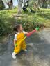 中洲美凯（zhongzhoumeikai）儿童雨衣雨鞋套装下水裤连体赶海装备涉水裤幼儿园户外防水玩水裤 实拍图