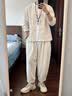 花花公子（PLAYBOY）棉麻唐装中国风男装中式套装男汉服男士休闲运动宽松外套男 麻色【专柜品质】 M 39尺码【105-125斤】【专柜品质】 晒单实拍图