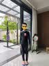 李宁（LI-NING）儿童泳衣连体长袖温泉保暖防晒男童冲浪服训练游泳装8793黑绿150 实拍图