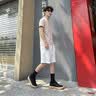 法·玛莎 FAV MARTHA牛筋底休闲板鞋男夏季透气薄款帆布鞋系带轻便男士通勤运动鞋 黑色 38 实拍图
