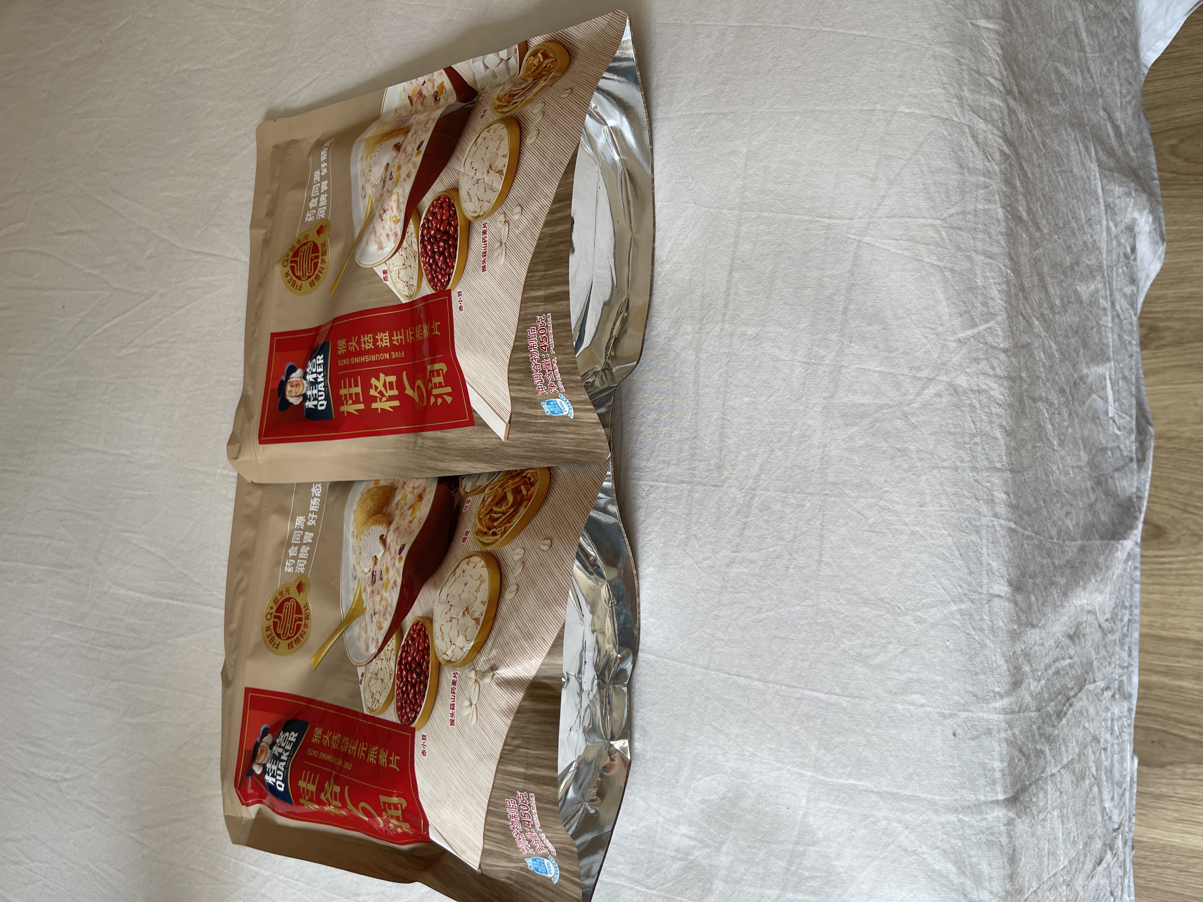 桂格（QUAKER）5润猴头菇混合燕麦片450克 添加茯苓 添加赤小豆 药食同源 实拍图