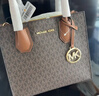 MICHAEL KORS Mercer风琴包中号棕色手提单肩斜挎MK包包送女友七夕礼物 实拍图