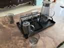CLITON玻璃杯耐高温水杯家用9件水具套装客厅带把手泡茶杯杯子带杯架 实拍图