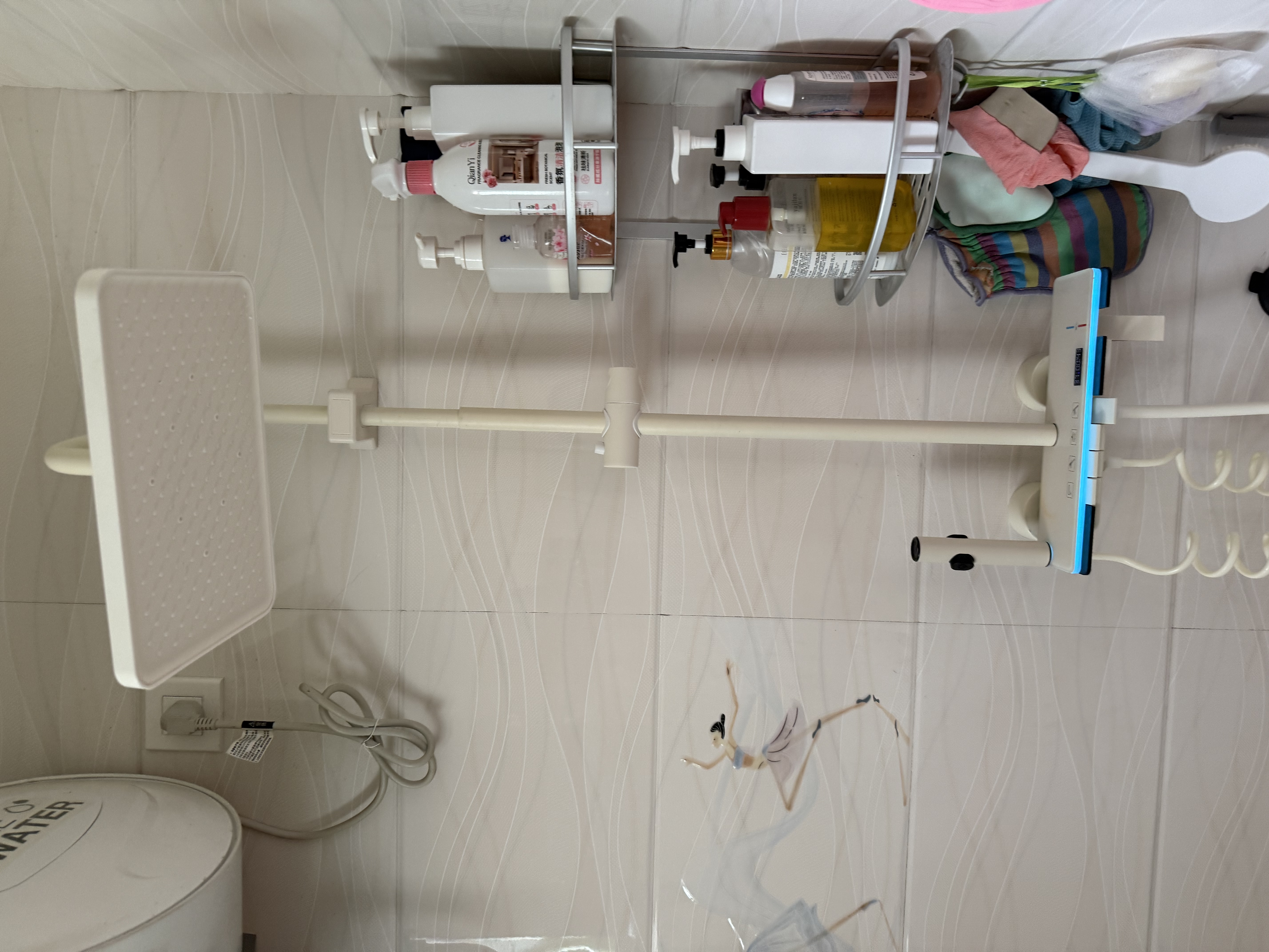 JO九牧同款淋浴花洒套装智能数显恒温全铜一体式增压淋浴器 顶配奶白色【恒温数显/氛围光感】+配件 实拍图