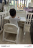 哈比树 儿童学习桌椅套装可折叠收纳架宝宝幼儿园专用玩具桌子画画写字 实拍图