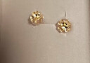 六福珠宝 黄金耳钉四时春花四叶草足金生日礼物 计价G01G0024DS 约1.20克 实拍图