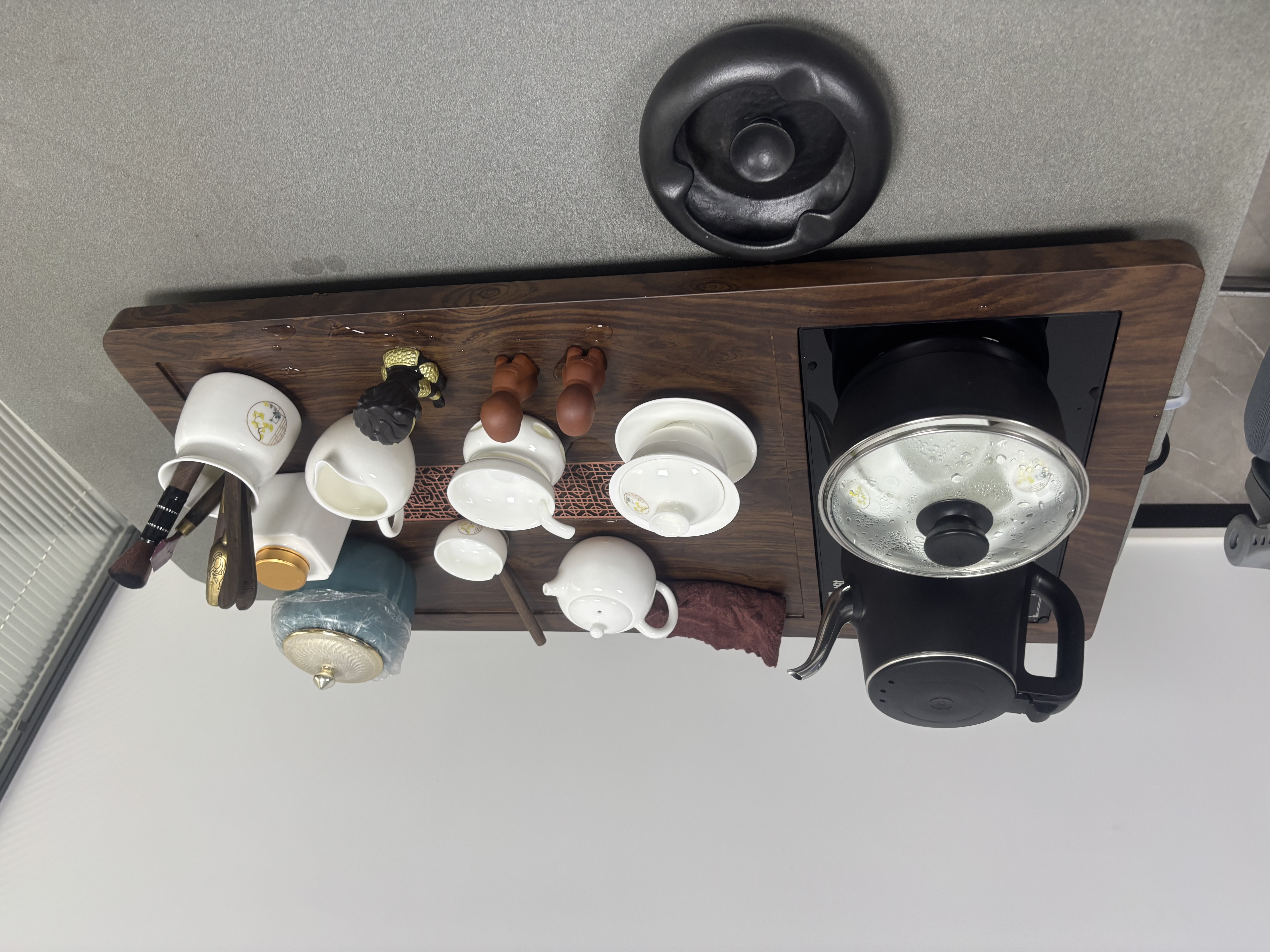 原和功夫茶具套装家用整套自动烧水一体茶盘茶杯茶壶办公会客现代茶台 实拍图