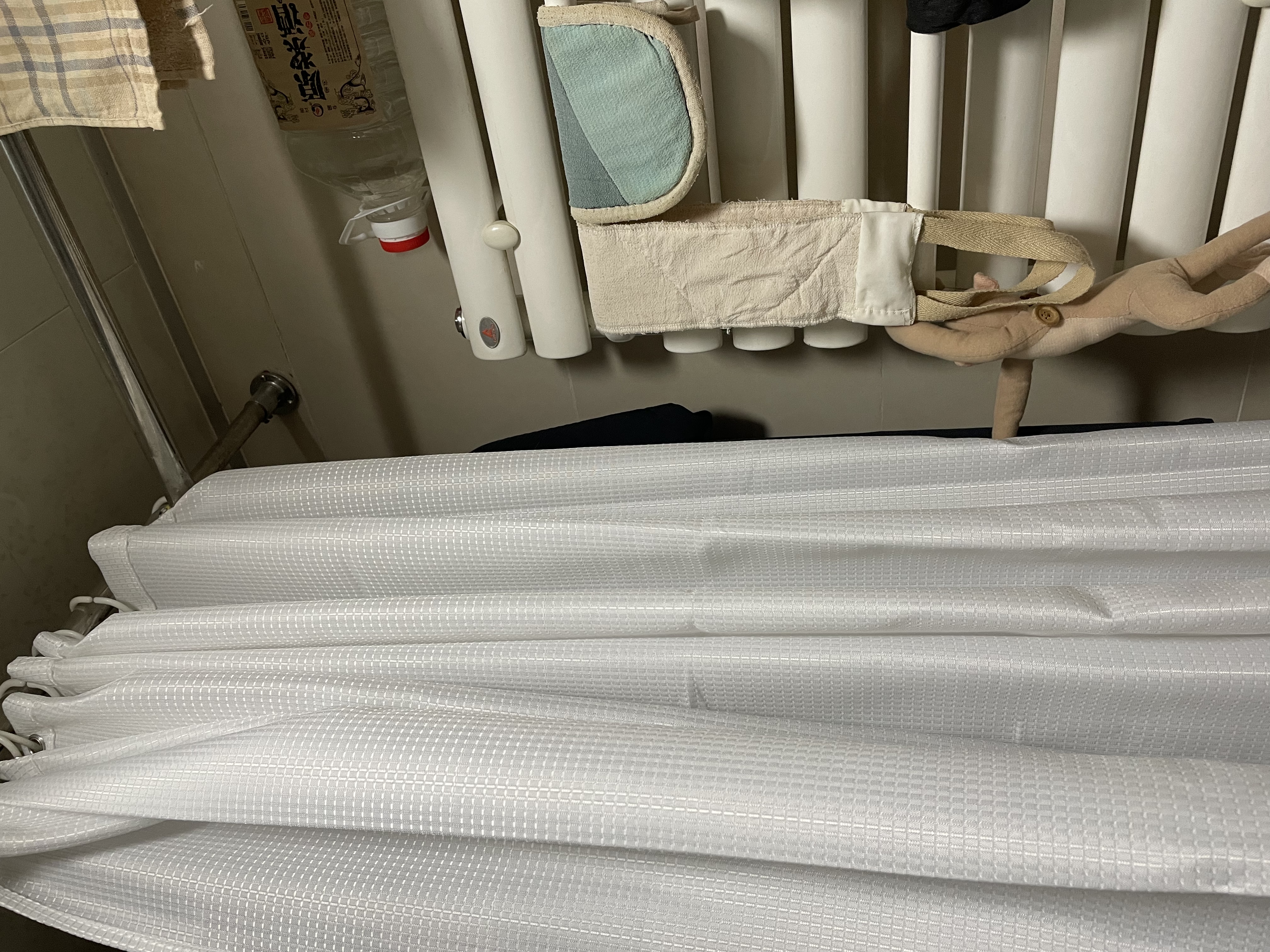 京东京造耐用系列浴帘卫生间加厚宽防水遮光淋浴室隔断窗帘华夫格180*200 实拍图