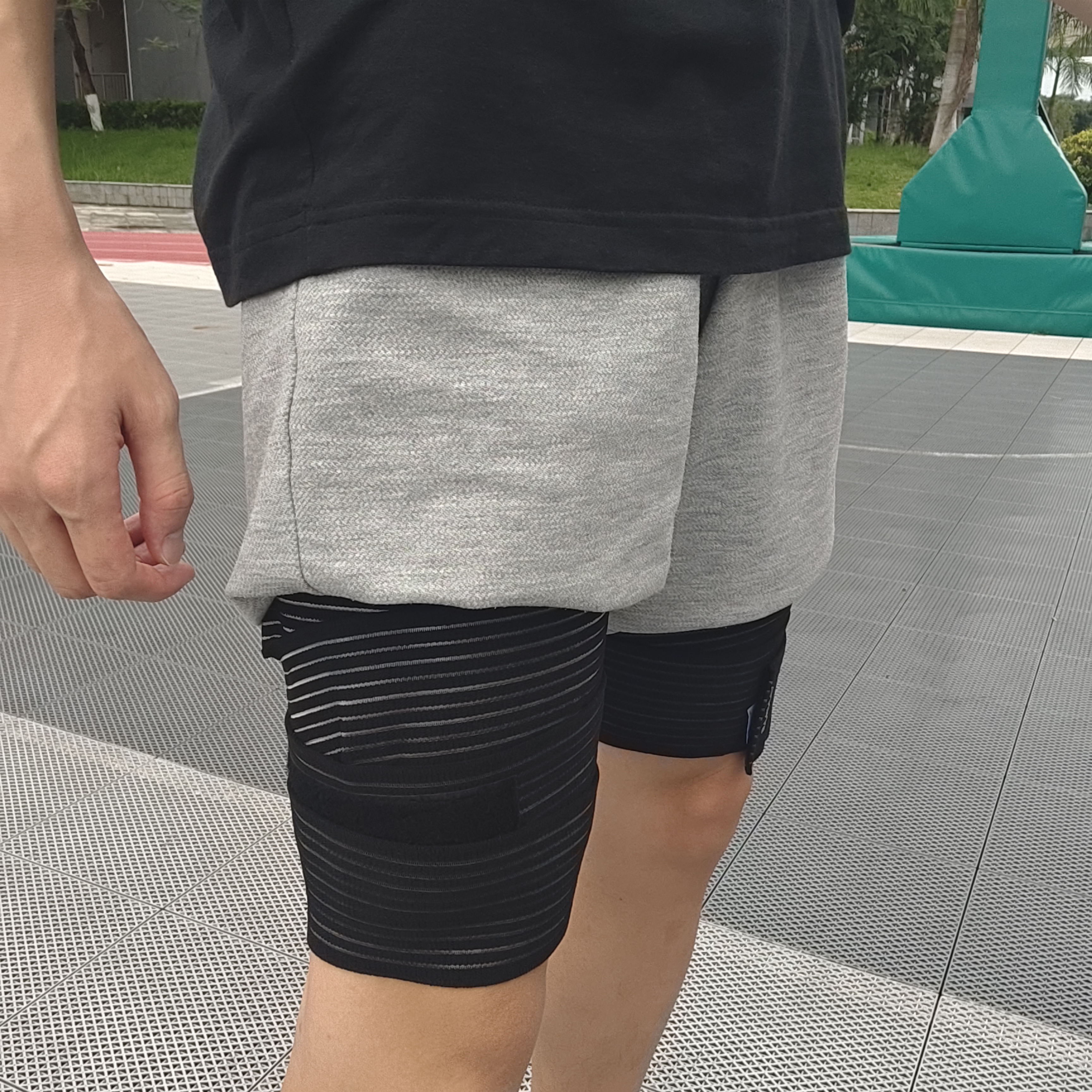 艳茂大腿护套弹力绷带自粘绑带运动护大腿套加压带护具肌肉拉伤夏季 实拍图