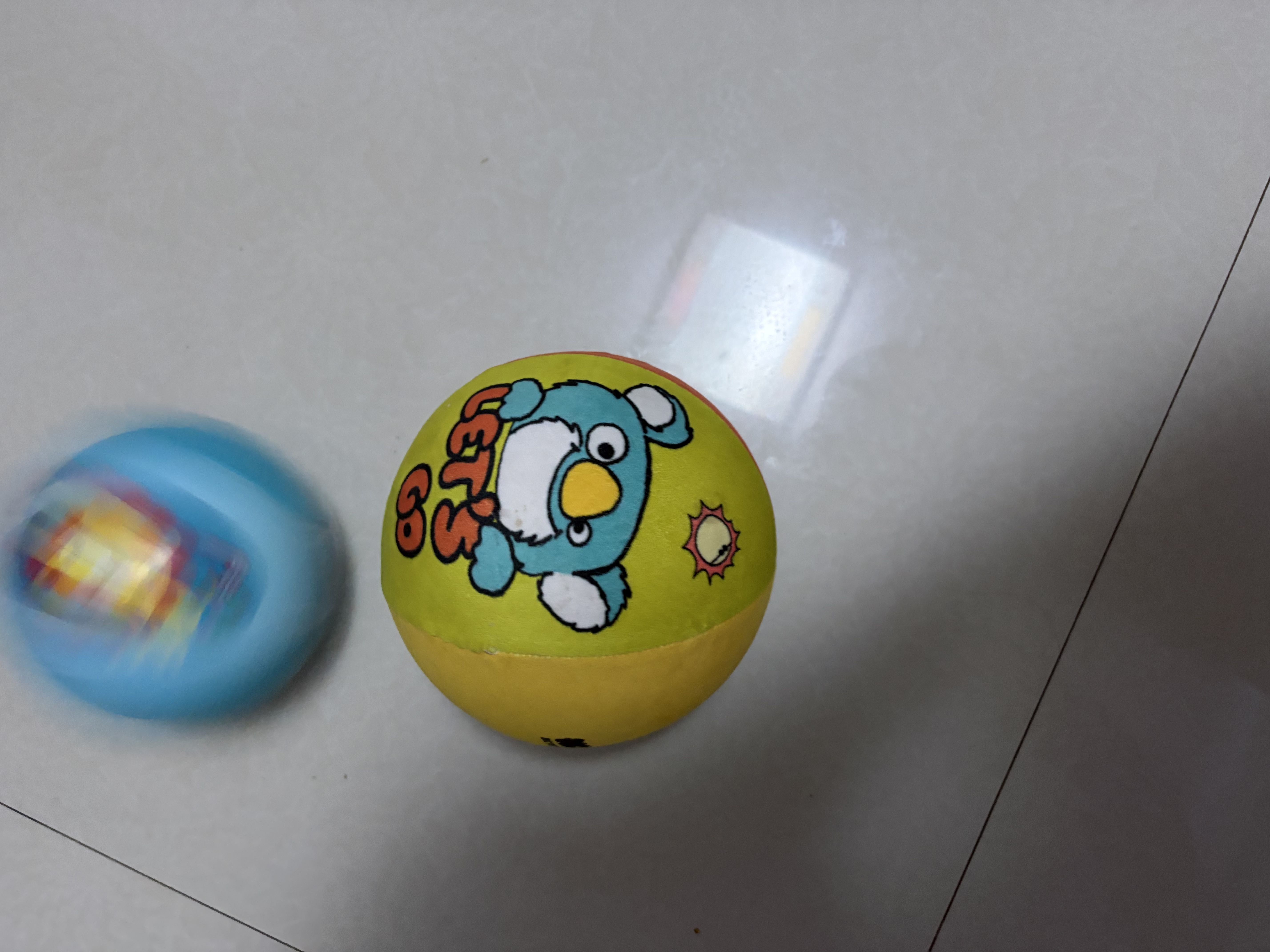 babycare拍拍球儿童小皮球宝宝弹力训练静音球2.0-绒布款（直径18cm） 实拍图