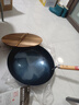 臻三环章丘铁锅炒锅手工锻打铁锅无涂层不易粘锅炒菜锅舌尖拍摄一环轻音 古法烤蓝（适合4-5人） 34cm 实拍图