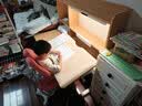 光明园迪灯桌一体儿童学习桌小学生书桌套装可升降写字桌课桌椅悦者120pro 悦者120 pro+V7-2T卡其+蓝椅套 实拍图