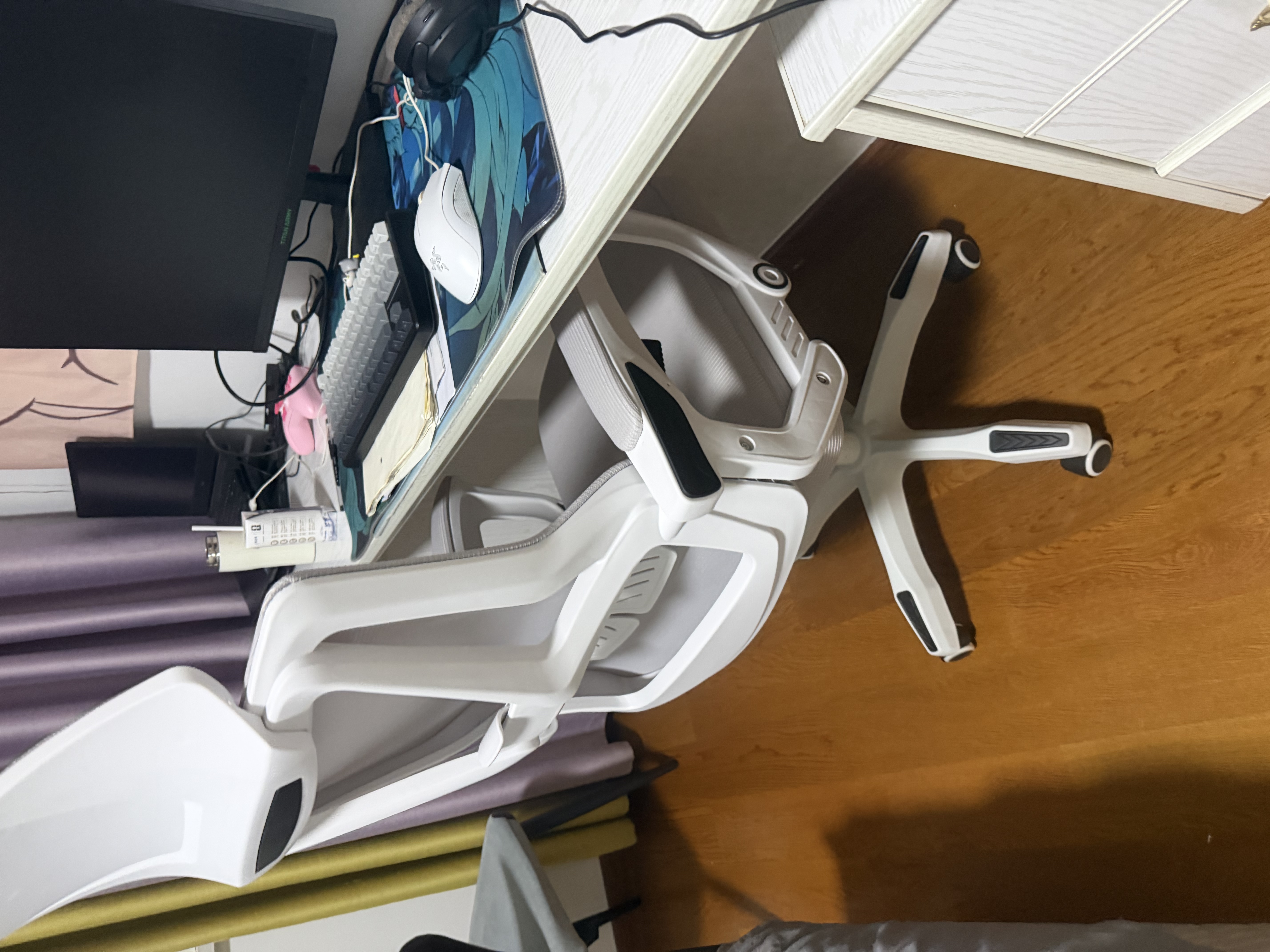 锦汐 电脑椅家用办公椅子靠背人体工学椅学习转椅老板座椅游戏电竞椅 【可后躺】白框灰网 实拍图