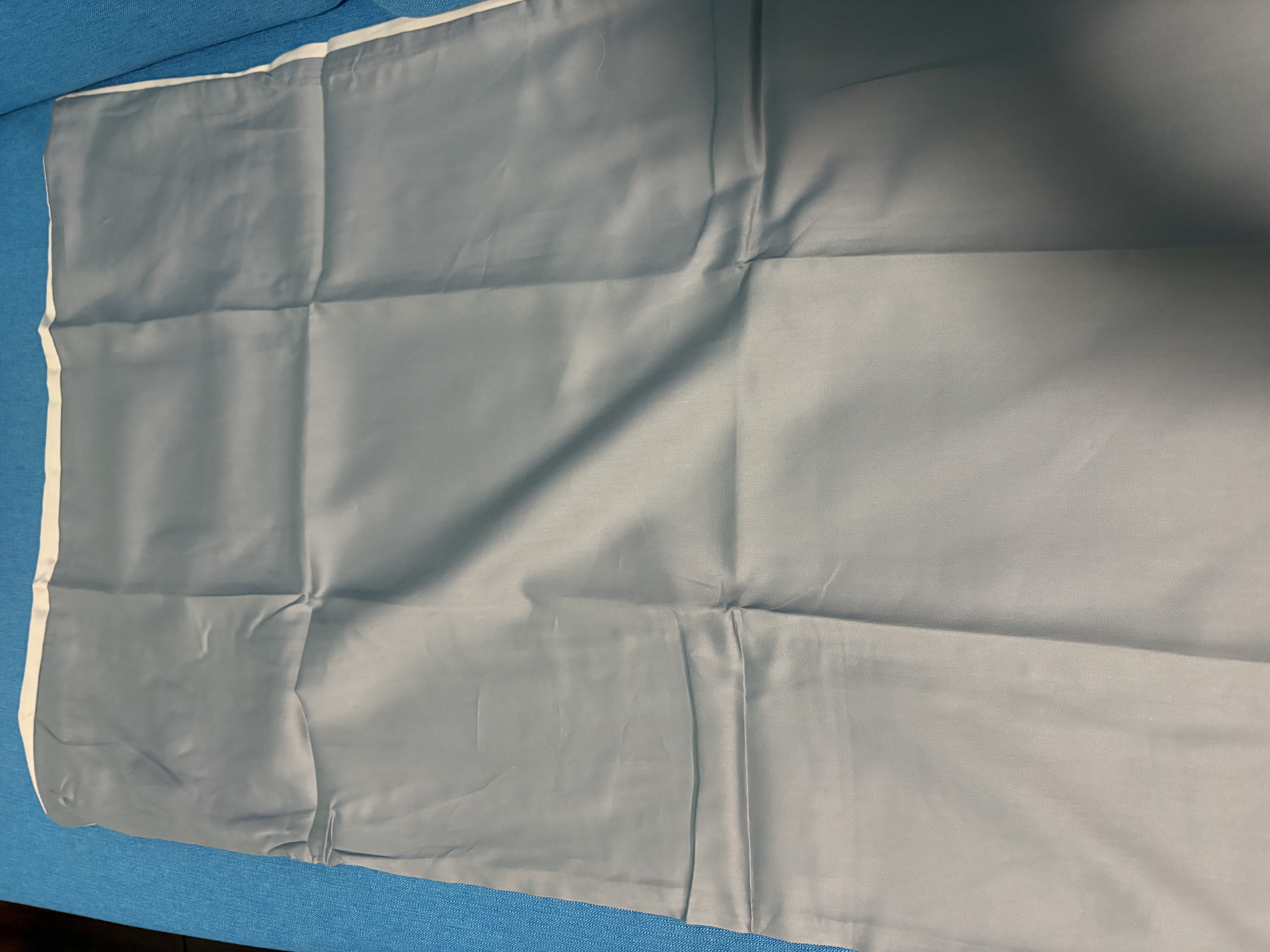 无印良品A类全棉枕套100%新疆长绒棉枕头套枕芯套枕巾48x74cm 单只蓝灰 实拍图