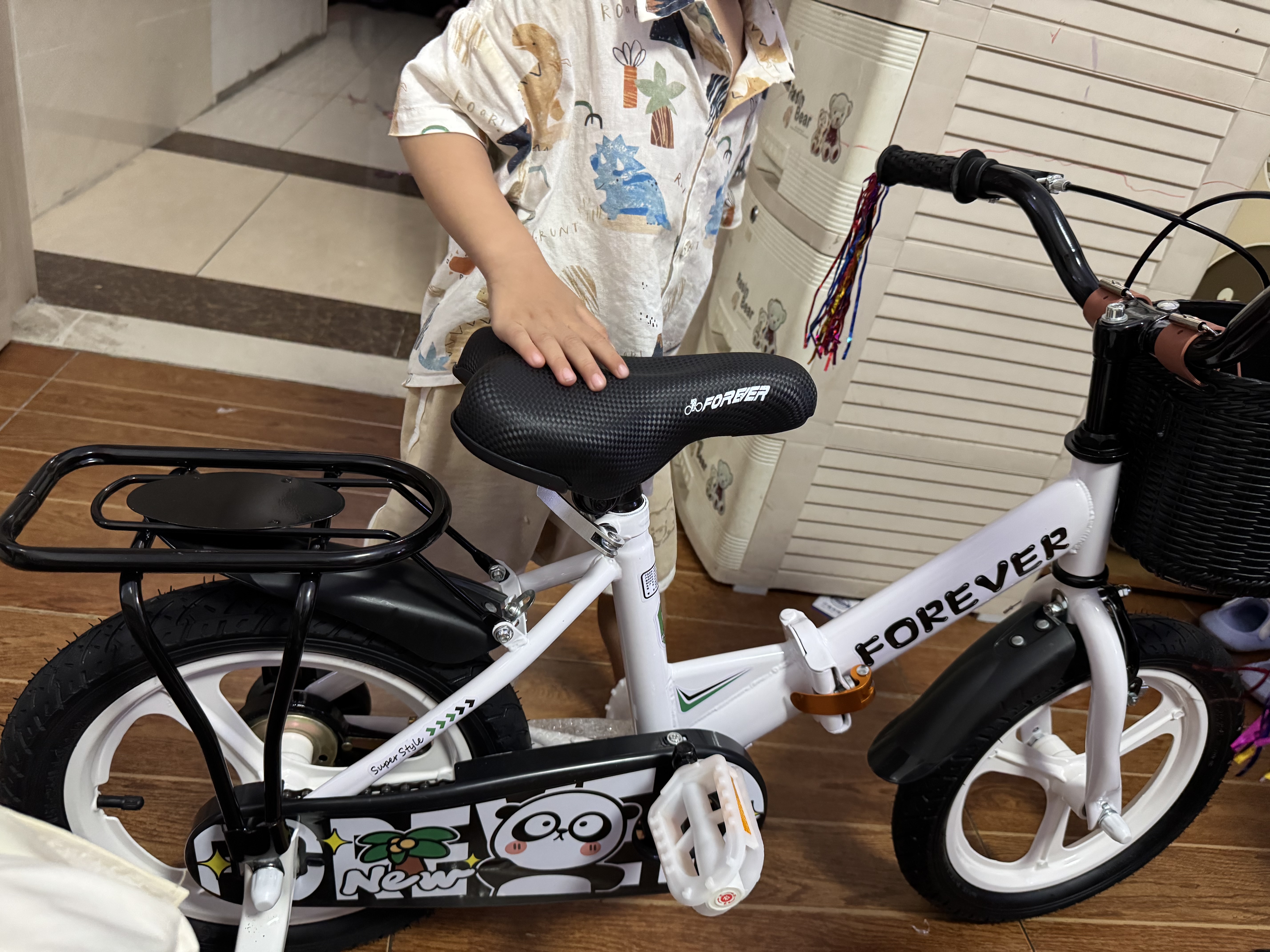 永久（FOREVER）儿童自行车宝宝脚踏车男女孩折叠自行车3-8岁学生童车 14寸一体轮 实拍图