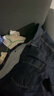优衣库牛仔箱型衬衫/半袖/水洗产品女装男装衬衣483877 69 藏青色 S 实拍图