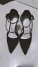 蓝晨语依 高跟鞋女细跟尖头水钻韩版绒面显瘦单鞋魔术贴社交鞋春季新品 黑色 36 实拍图