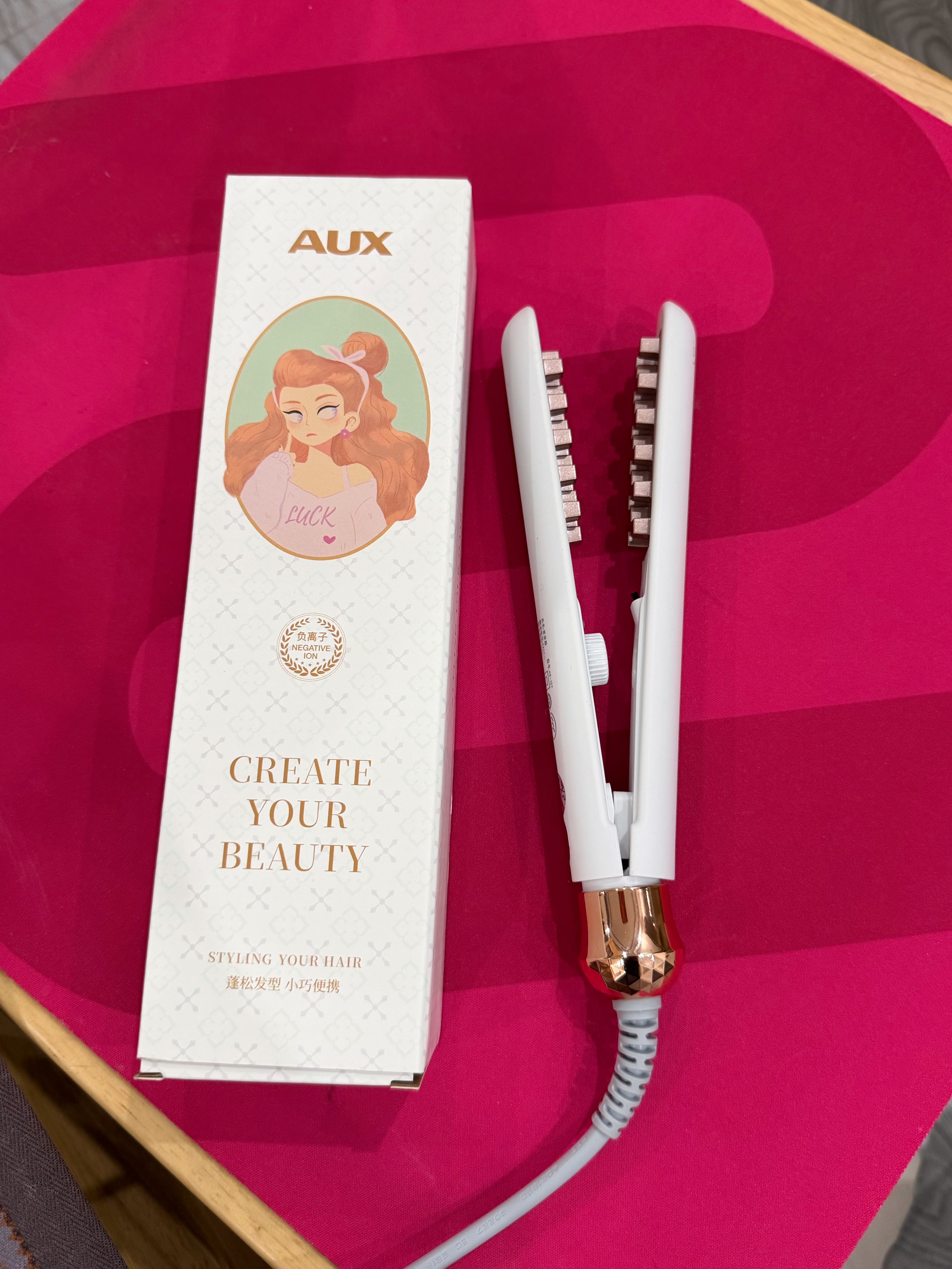 奥克斯（AUX）玉米须夹板垫发根蓬松夹迷你高颅顶【负离子】卷发棒头发蓬松神器男生用烫发器夹板【出行必备】 实拍图