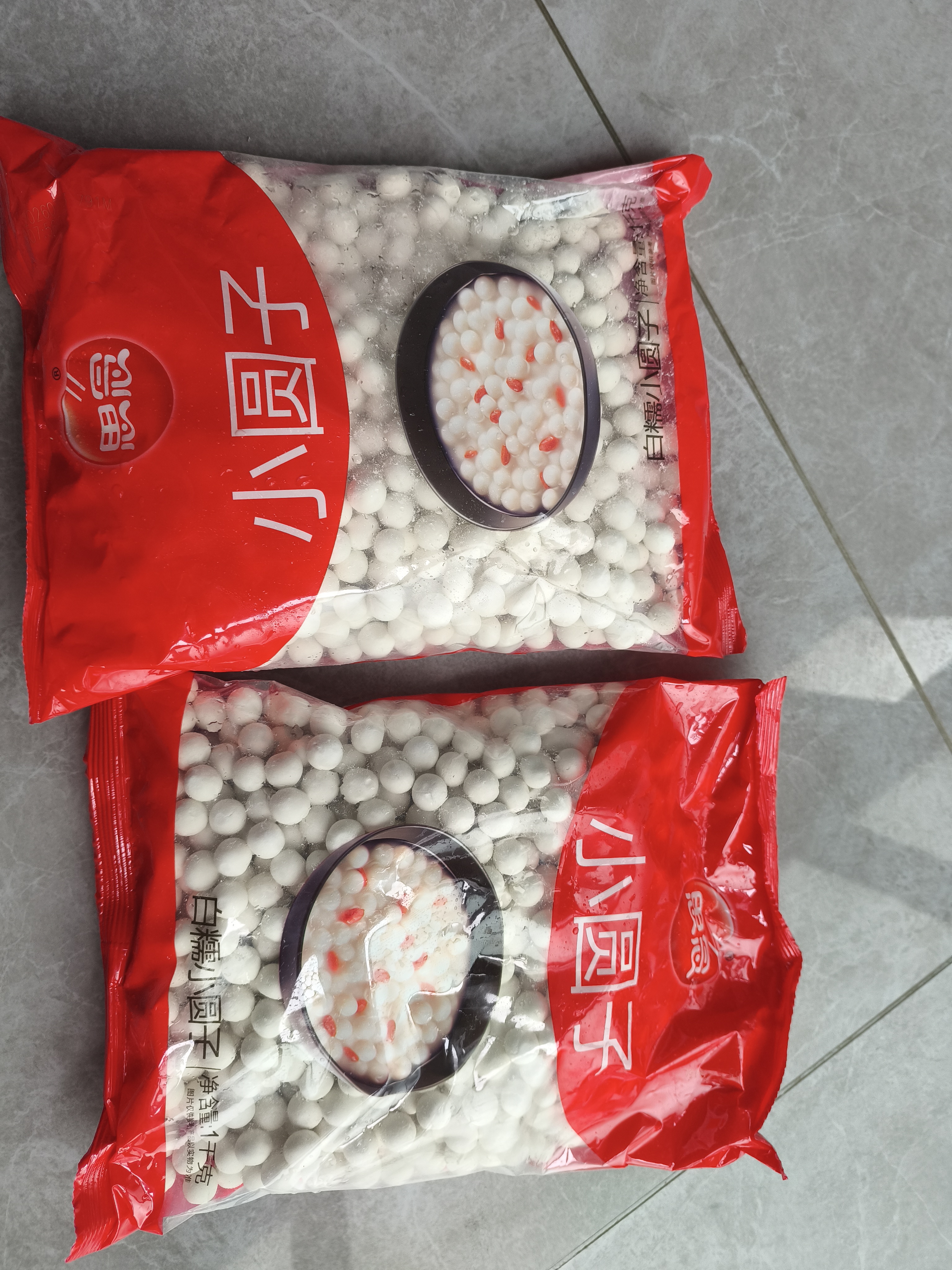 思念四喜小圆子455g/1kg白糯小圆子无馅小汤圆酒酿小圆子摆地摊小丸子 思念白糯小圆子1Kg*2袋 无规格 实拍图