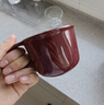MUJI炻瓷 马克杯 水杯杯子 桌面 带把手 咖啡杯 家用  暗红色 S 330ml 实拍图