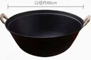 夏老大非遗生铁锅 双耳铸铁炒锅传统无涂层物理不易粘炖锅圆底炒菜锅40 实拍图