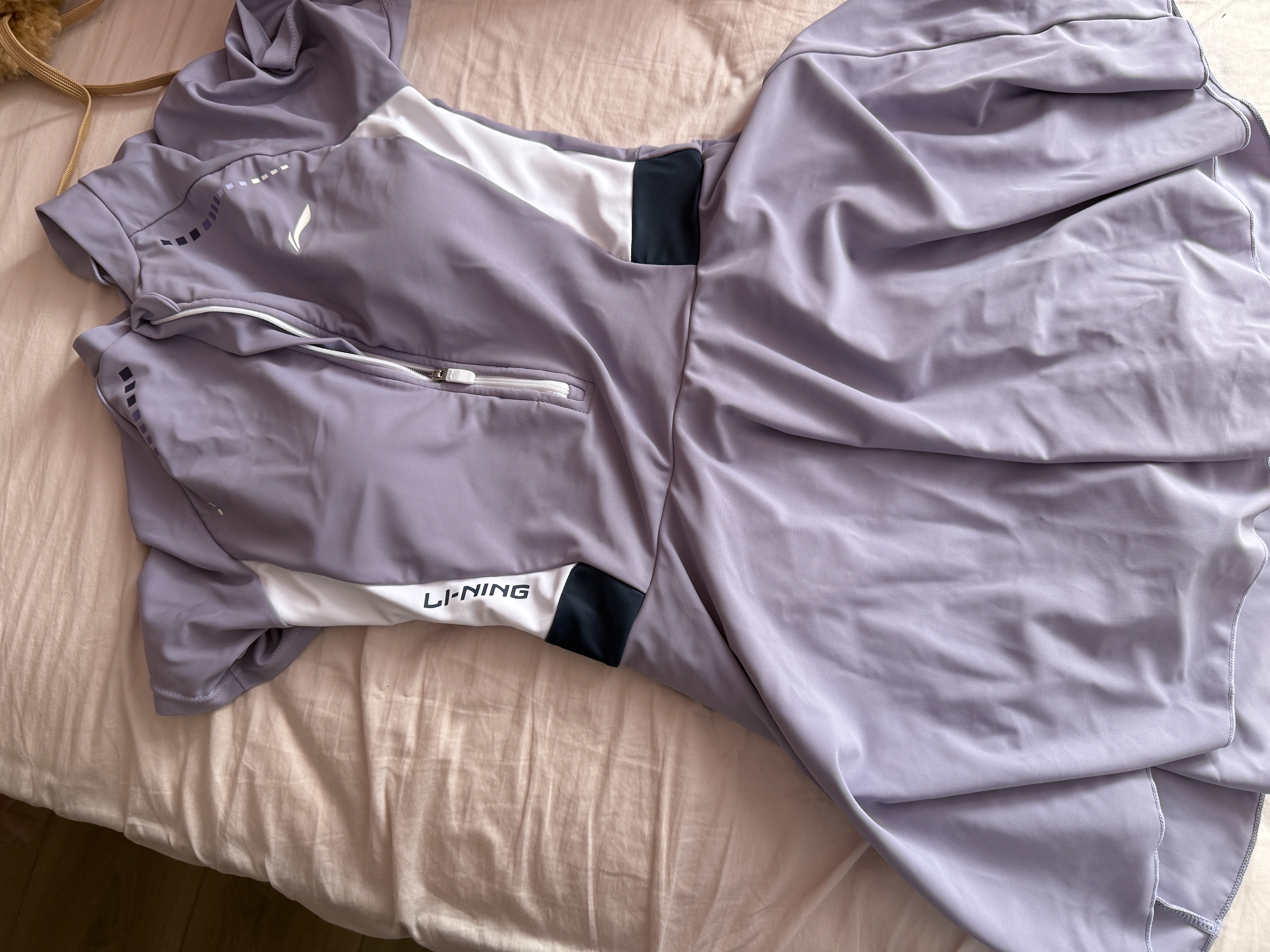 李宁（LI-NING）泳衣女连体裙式游泳衣遮肚显瘦抗氯速干玩水度假泳装546紫色L 实拍图