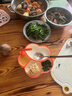 COOKSS宝宝餐盘硅胶学吃饭分格儿童餐具辅食碗餐盘带吸盘 双拼橙 实拍图